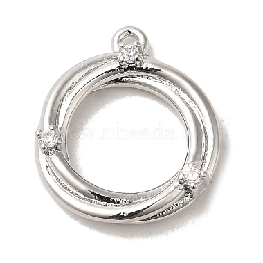 Platinum Clear Ring Brass+Cubic Zirconia Pendants