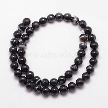 Natural Striped Agate/Banded Agate Bead Strands(G-K166-13-10mm-05)-2