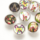 Christmas Pattern Brass Glass Snap Buttons(SNAP-Q007-098P-M)-1