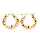 Ion Plating(IP) 304 Stainless Steel Twist Teardrop Hoop Earrings with Enamel for Women(EJEW-G293-18E-G)-1