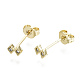 Brass Micro Pave Clear Cubic Zirconia Stud Earrings(EJEW-T046-31G-NF)-1