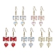 boucles d'oreilles pendantes en verre avec nœud papillon et cœur(EJEW-JE05647)-1
