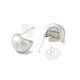 Alloy Chunky Half Round Stud Earrings with 925 Sterling Silver Pins for Women(EJEW-G310-04P)-2