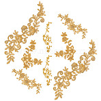 8Pcs 4 Style Computerized Embroidery Polyester Iron on/Sew on Patches, Costume Accessories, Appliques, Flower, Gold, 2pcs/style(DIY-NB0005-58)