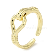 Brass Open Cuff Ring for Women, Hollow Knot, Golden, Inner Diameter: 18mm(RJEW-F154-01G)