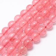 Cherry Quartz Glass Bead Strands, Round, 4mm, Hole: 1mm, about 92pcs/strand, 16 inch(G-P256-06-4mm)