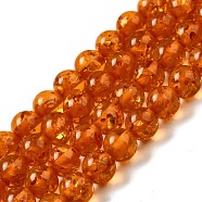 Resin Imitation Amber Beads Strands, Round, Coral, 6mm, Hole: 0.7mm, about 64~65pcs/strand, 16.14''(41~41.5cm)(RESI-Z017-01A)