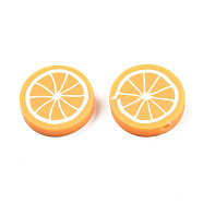 Handmade Polymer Clay Beads, Lemon Slices, Orange, 19.5x4.5mm, Hole: 1.2mm(CLAY-N011-62-A05)