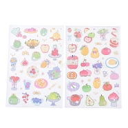 2Pcs 2 Styles PET Self-Adhesive Stickers, for Party Decorative Presents, Fruit, 218x125x0.8mm, Sticker: 8~45x5~36mm, 1pc/style(STIC-P011-A06)