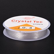 Round Crystal Elastic Stretch Thread, for Bracelets Gemstone Jewelry Making Beading Craft, White, 0.4mm, about 19.6 yards(18m)/roll(EW-Z001-D01-0.4mm)