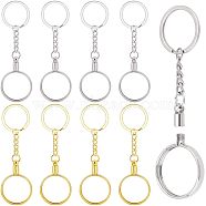 Nbeads 8Pcs 2 Colors Alloy Pendant Keychain, with Key Ring, Platinum & Golden, 112mm, 4pcs/color(FIND-NB0002-91)