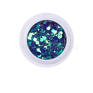 Hexagon Shining Nail Art Decoration Accessories, with Glitter Powder and Sequins, DIY Sparkly Paillette Tips Nail, Dark Green, Powder: 0.1~0.5x0.1~0.5mm, Sequin: 0.5~3.5x0.5~3.5mm, about 0.7g/box(MRMJ-T063-545B)