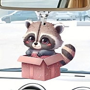 Raccoon Acrylic Pendant Decorations, for Car, Rosy Brown, 80mm(PW-WG63691-06)