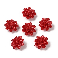 Synthetic Coral Beads, Dyed, Flower, Red, 17.5x9mm, Hole: 1.4mm(CORA-C001-01A)