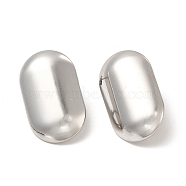 304 Stainless Steel Stud Earrings, with Vertical Loops, Oval, Stainless Steel Color, 23.5x14mm, Hole: 4mm, Pin: 0.8mm(EJEW-I281-19P)