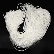 Polyester & Spandex Cord Ropes, 16-Ply, White, 2mm, about 109.36 yards(100m)/bundle(RCP-R007-343)