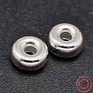 Rondelle 925 Sterling Silver Spacer Beads, Silver, 3.2x1.8mm, Hole: 1.2mm, about 392pcs/20g(STER-F019-01A)