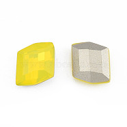 K9 Glass Rhinestone Cabochons, Pointed Back & Back Plated, Faceted, Parallelogram, Citrine, 12x10.5x5.5mm(MRMJ-N029-25-01)