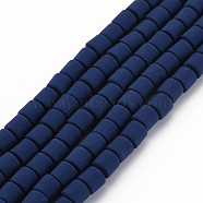 Polymer Clay Bead Strands, Column, Midnight Blue, 5~7x6mm, Hole: 1.5~2mm, about 61~69pcs/strand, 15.74 inch(CLAY-T001-C64)