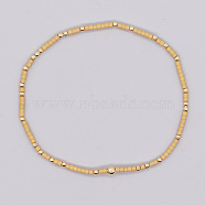 Bohemian Style Rainbow Glass & Brass Beaded Handmade Fashion Women's Bracelet(QD2599-17)