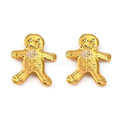 Alloy Cabochons, The Gingerbread Man, for Christmas Day, Golden, 10mm(PALLOY-E579-01A-G)