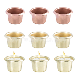 Iron Candle Cups, for Candle Making Tools, Mixed Color, 28x17.5mm, Hole: 4.5mm, 2colors, 5pcs/color, 10pcs/set(AJEW-AM0001-02)
