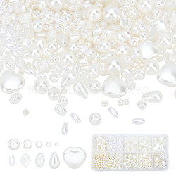 PandaHall Elite 689Pcs 10 Style Imitated Pearl Acrylic Beads, Mixed Shape, Mixed Color, 12mm, hole: 2mm(OACR-PH0001-71)