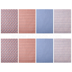 GOMAKERER 8Pcs 4 Colors Miniature Wallpapers, for Dollhouse Bedroom Decoration, Rectangle, Mixed Color, 297x210mm, 2pcs/color(DIY-GO0001-97)