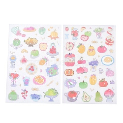 2Pcs 2 Styles PET Self-Adhesive Stickers, for Party Decorative Presents, Fruit, 218x125x0.8mm, Sticker: 8~45x5~36mm, 1pc/style(STIC-P011-A06)