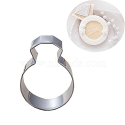 Tarnish Resistant 304 Stainless Steel Cookie Cutters, Cookies Moulds, DIY Biscuit Baking Tool, Diamond Ring Shape, Stainless Steel Color, 61.5x46mm(DIY-E012-19)