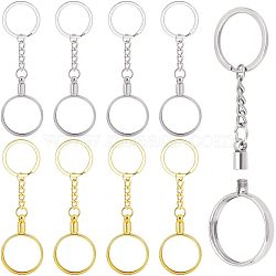 Nbeads 8Pcs 2 Colors Alloy Pendant Keychain, with Key Ring, Platinum & Golden, 112mm, 4pcs/color(FIND-NB0002-91)