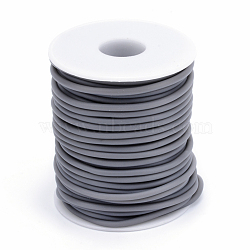Hollow Pipe PVC Tubular Synthetic Rubber Cord, Wrapped Around White Plastic Spool, Gray, 3mm, Hole: 1.5mm, about 27.34 yards(25m)/roll(RCOR-R007-3mm-10)