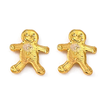 Alloy Cabochons, The Gingerbread Man, for Christmas Day, Golden, 10mm