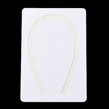 U Shaped Hole Acrylic Pearl Display Board Loose Beads Paste Board, with Adhesive Back, White, Rectangle, 22.5x15.5x0.2cm, Inner Size: 19.5x12.1cm