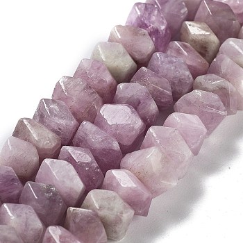 Natural Kunzite Beads Strands, Nuggets, Faceted, 6~8x10.5~14x8~9.5mm, Hole: 1.2mm, about 57~61pcs/strand, 15.16''~15.39''(38.5~39.1cm)