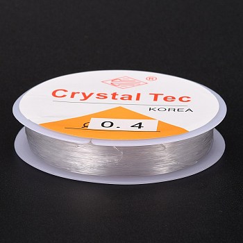 Round Crystal Elastic Stretch Thread, for Bracelets Gemstone Jewelry Making Beading Craft, Clear, 0.4mm, about 19.6 yards(18m)/roll