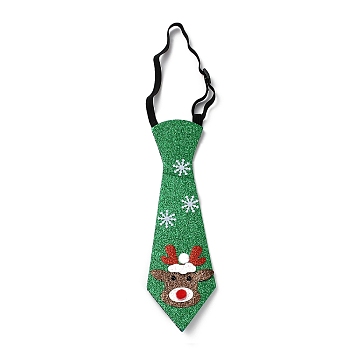 Chistmas Theme Non-woven Fabrics Necktie, for Boy, with Elastic Band, Deer, Inner Diameter: 77~137mm