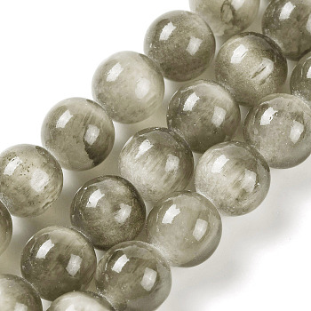 Natural Selenite Beads Strands, Dyed, Round, Camel, 6mm, Hole: 1.2mm, about 65pcs/strand, 15.35 inch(39cm)