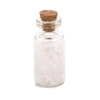 Natural Quartz Crystal Display Decorations, with Glass Bottle, Home Decoration, 16x38mm