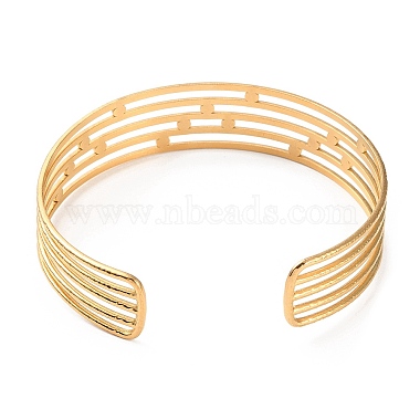 304 bracelet manchette multi-lignes en acier inoxydable avec émail(BJEW-F457-30G)-2