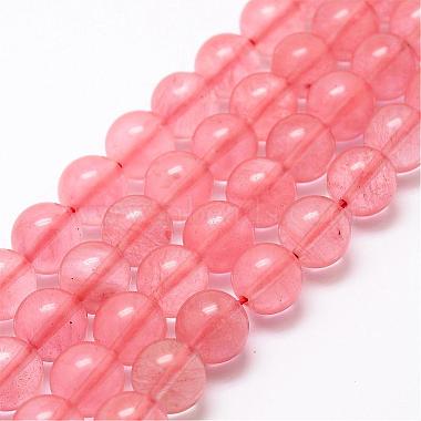 4mm Round Cherry Quartz Glass Beads