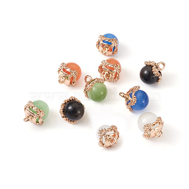 Fashewelry 10 pièces 5 couleurs breloques en verre oeil de chat(CE-FW0001-01)-2