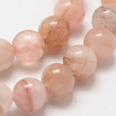 Morganite naturelle chapelets de perles rondes(X-G-O143-05-6mm)-3
