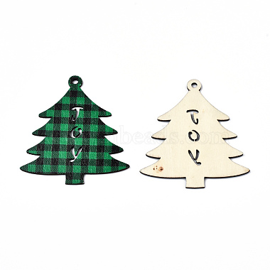 Christmas Theme Single-Sided Printed Wood Big Pendants(WOOD-N005-59A)-2