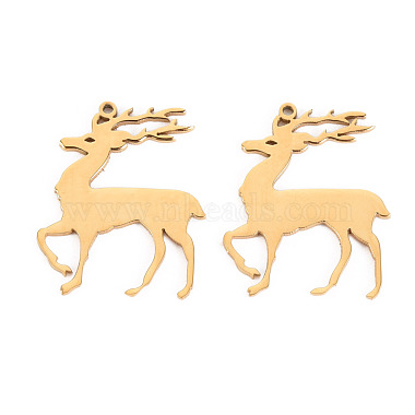 Real 14K Gold Plated Deer 316 Surgical Stainless Steel Pendants
