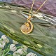 Clear Cubic Zirconia Bunny with Crescent Moon Pendant Necklace(JN1074A)-7