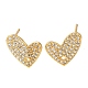 Brass Clear Cubic Zirconia Stud Earrings Finding for Women(EJEW-B107-03G)-1