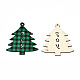 Большие подвески из дерева с односторонним принтом на рождественскую тематику(WOOD-N005-59A)-2