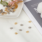 40Pcs 2 Colors 304 Stainless Steel Screw Eye Pin Peg Bails, Cup Peg Bails, for Half Drilled Beads, Mixed Color, 8x6mm, Hole: 2mm, Pin: 1.2mm, 20pcs/color(STAS-LP0005-17)