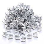 Kids Hair Accessories, Plastic Claw Hair Clips, Butterfly, Silver, 16~18x18~19x19~21mm(OHAR-S197-074D-02)